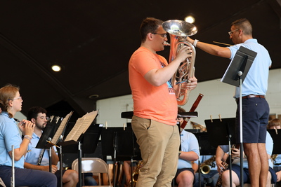 Artist Finalists Rehearse with Festival Band